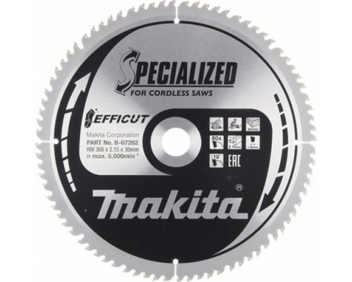 Пильный диск по дереву MAKITA 305x30x1,65x80T для efficut [B-67262]