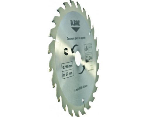 Пильный диск по дереву D.BOR 165х12тх30/20 [D-9K-801651205D]