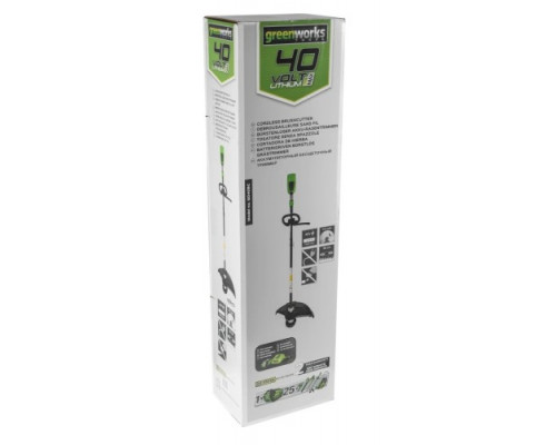 Триммер аккумуляторный GREENWORKS GD40BC 40V, 40 см, б/щ, АКБ 8Ач и ЗУ 1301507UH купить с доставкой и официальной гарантией