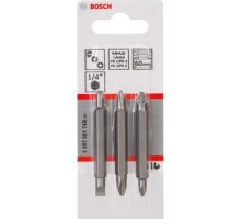 Бита для заворачивания двусторон. BOSCH PH1, PZ1, S 0,6x4,5; PH2, PZ2,  мм  (уп.3шт) 2607001745