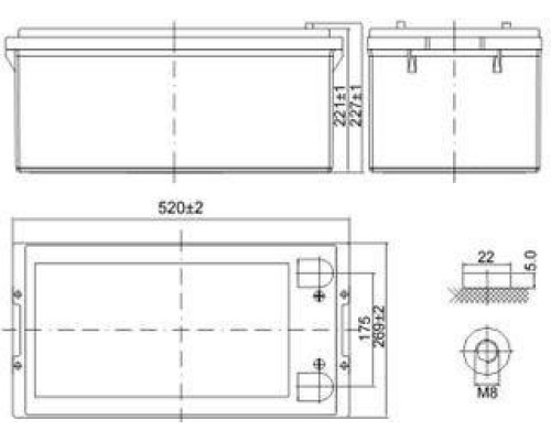 Аккумулятор DELTA DTM 12250 L