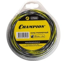 Леска триммерная CHAMPION Tornado 2.4мм/ 15м витой квадрат (C7050) [C7050]