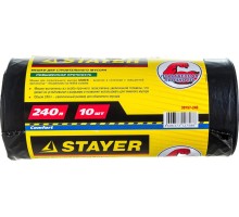 Мешок строительный STAYER Comfort мешки для мусора особопрочные, черные, 240л, 10шт 39157-240