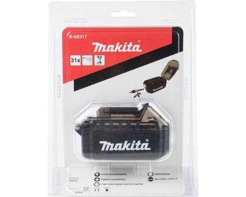 Набор бит и насадок MAKITA B-68317 31 шт (в корпусе аккумулятора)