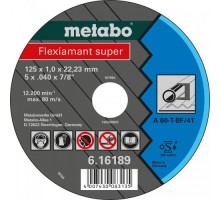 Отрезной круг по металлу METABO 125x1,0x22,23 мм прямой А60Т Flexiamant S [616189000]