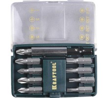 Набор бит KRAFTOOL двухсторонние в пласт. держателе, cr-v, 9 пред. 26060-H10