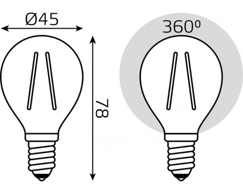 Лампа светодиодная GAUSS Filament Шар E14 7W 2700K LED (в упаковке 3шт) [105901107T]