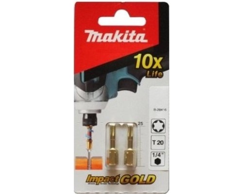 Бита для заворачивания MAKITA B-28416 Impact Gold T20, 25 мм, C-form, 2 шт.