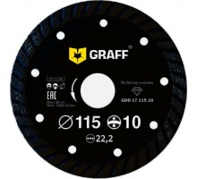 Алмазный диск для резки бетона GRAFF 115х22.2 мм турбо GDD 17 115.10