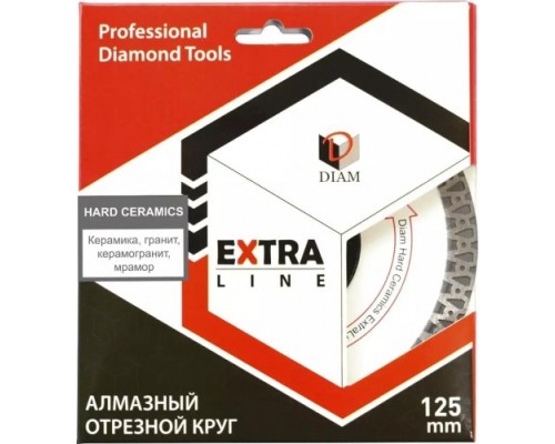 Алмазный диск для резки гранита DIAM Hard Ceramics Extra Line 125x1,2x10x22,2 (тонкий) [000526]