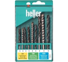 Набор сверл универсальных HELLER комбинированный 5 дерево,6 бетон, 8 металл (9 пр.) TD17741