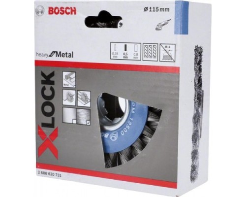 Щетка обдирочная для УШМ BOSCH круглая D-115 мм X-LOCK [2608620731]