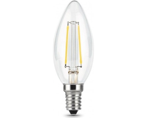 Лампа светодиодная GAUSS Свеча filament 7w 550lm 2700к е14 шаг. диммирование led [103801107-S]