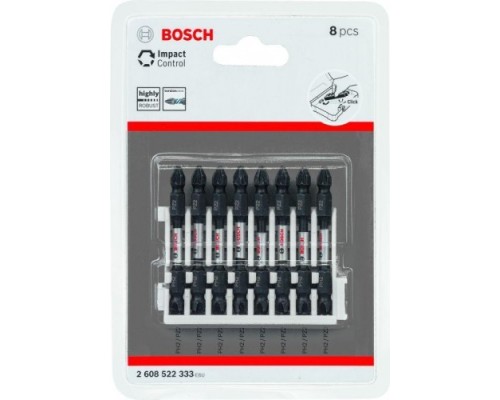 Кассета бит BOSCH Pick and Click IMPACT 65 мм 8 предметов PH2/PZ2 [2608522333]