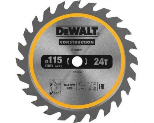 Пильный диск по дереву DeWALT 115х24тх9.5 мм. DT20420-QZ [DT20420-QZ]