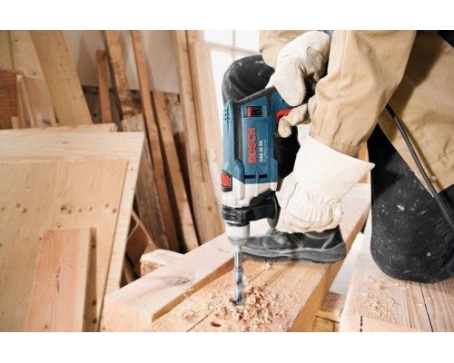 Дрель ударная сетевая BOSCH GSB 16 RE (БЗП) односкоростная [0615990L2N] Картон+ набор оснастки