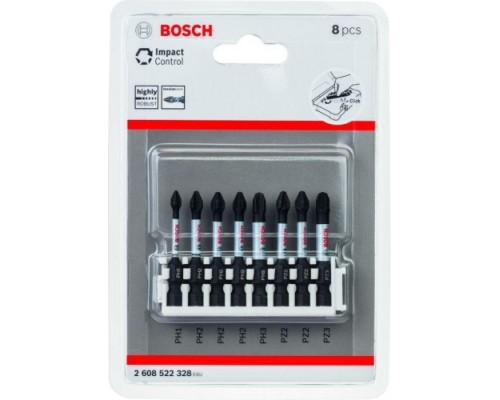 Кассета бит BOSCH Pick and Click IMPACT 50 мм 8 предметов PH2-PH3, PZ2-PZ3 [2608522328]