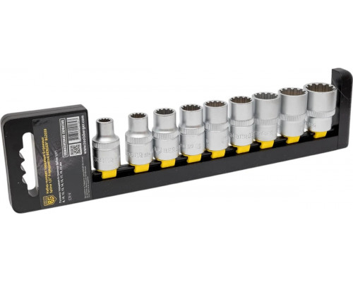 Набор головок 1/2" BERGER BG2039 Spline 8-21 мм, 9 предметов