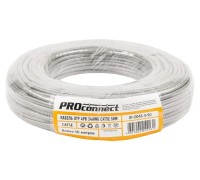 Кабель Proconnect CCA, U/UTP, CAT 5e, PVC 4x2x0,50мм, внутренний, серый, 50м 01-0043-3-50