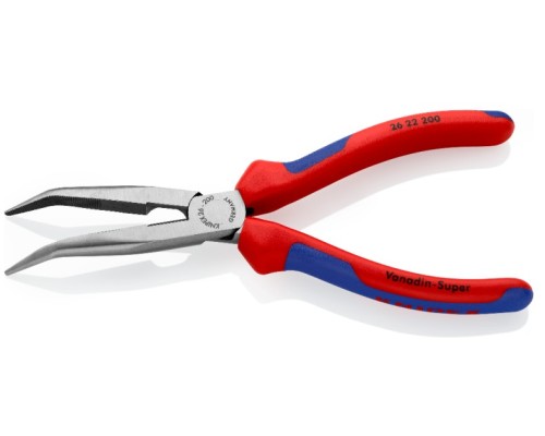 Длинногубцы KNIPEX KN-2622200SB с режущими кромками, губки 40°, 200 мм