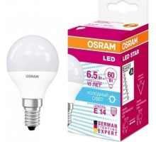 Лампа светодиодная Osram LED Star B 60 p 60 6.5вт 4000к e14 550лм [4058075134263]