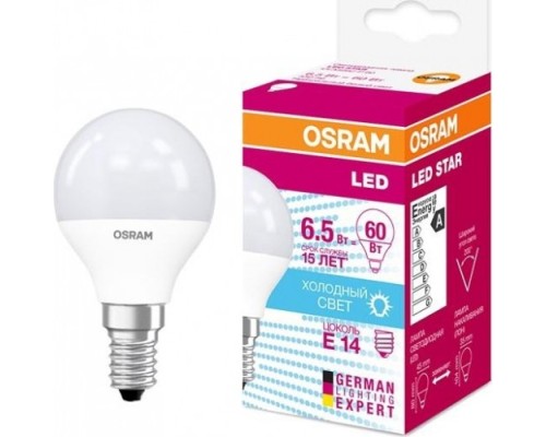 Лампа светодиодная Osram LED Star B 60 p 60 6.5вт 4000к e14 550лм [4058075134263]