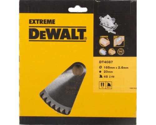 Пильный диск по дереву DeWALT 165х48тх20 мм EXTREME WORKSHOP DT4087-QZ [DT4087-QZ]