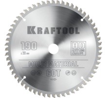 Пильный диск по алюминию KRAFTOOL Multi Material 190х20мм 60T [36953-190-20]