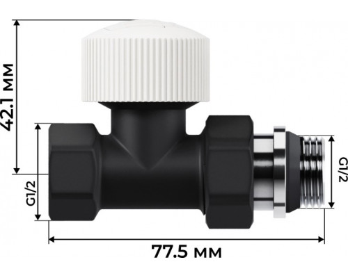 Набор термостатический прямой ROYAL THERMO Design 1/2