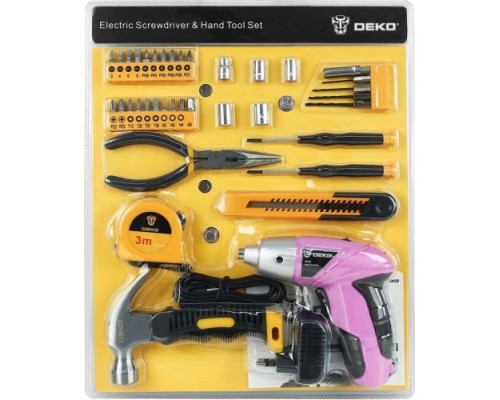 Дрель-шуруповерт аккумуляторная DEKO DKS4 и набор 36 Tools Kit (063-4109) [063-4109]