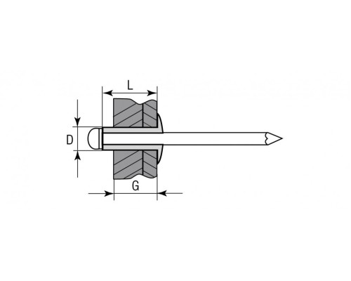 Заклепка алюминиевая KRAFTOOL 6.4 х 25 (уп.200 шт.) [311701-64-25]