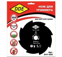 Нож для триммера DDE GRASS CUT (255х25,4/20 мм; 8 зубьев) [241-420]