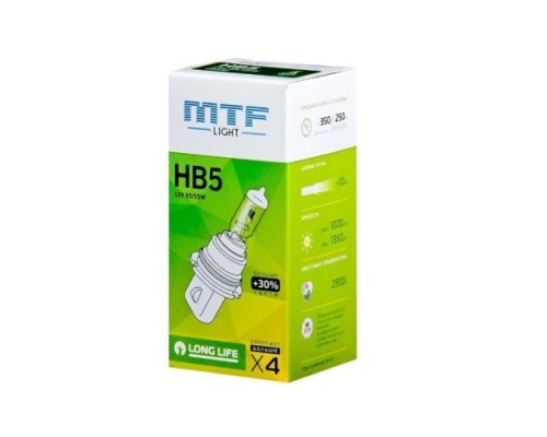 Лампа галогеновая MTF LIGHT HB5 9007 12V 65/55W LONG LIFE x4 HS12B5