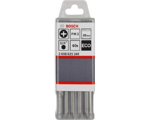 Бита для заворачивания BOSCH PH2 49MM ECO 60шт [2608521240]