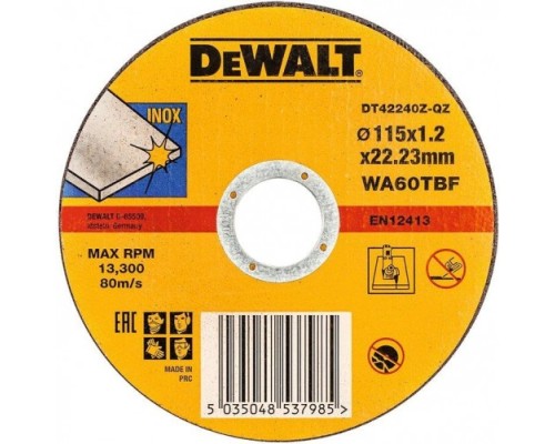 Диск отрезной по металлу DeWALT 115х1.2x22.2 мм A24RBF Extreme DT42240Z-QZ [DT42240Z-QZ]