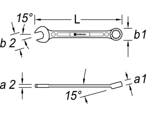 Ключ комбинированный NORGAU тип N7 15 мм [060207175]