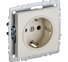Розетка IEK BRITE РС14-1-0 16а защ. шторки беж. BR-R14-16-K10