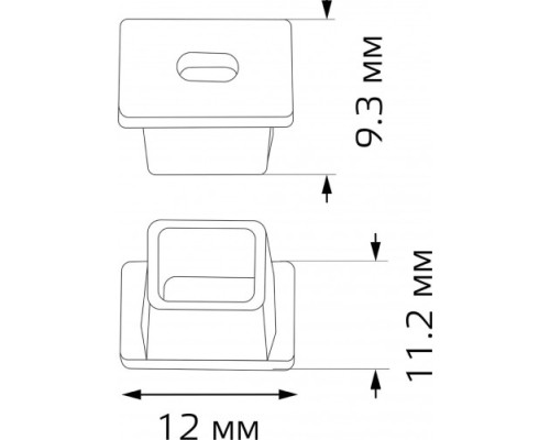 Заглушка GAUSS BT483 для врезного профиля светод. ленты гл. 12mm (2 в п