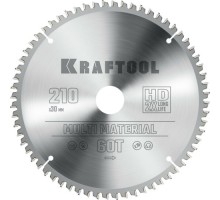 Пильный диск по алюминию KRAFTOOL Multi Material 210х30мм 64T [36953-210-30]