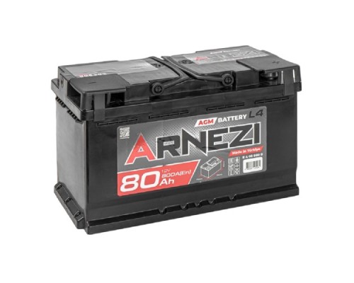 Аккумулятор ARNEZI AGM Start-stop 80 А/ч обратная R(+) 315x175x190 L4 EN 800 А [E4080800]