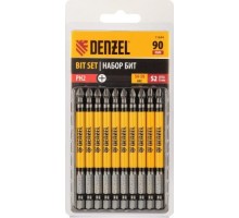 Набор бит Denzel PH2х90 сталь s2, круглый профиль, 10 шт. 11644