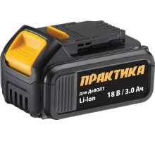 Аккумулятор ПРАКТИКА 18,0В 3,0Ач Li-Ion (совместим с DEWALT) 790-298 [790-298]