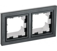 Рамка IEK BRITE РУ-2 2-м ip44 черная BR-M22-44-K02