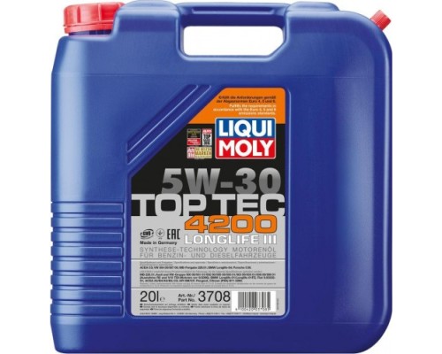 Масло моторное LIQUI-MOLY SAE 5W30 Top Tec 4200 20 л. 3708 синтетическое [3708]