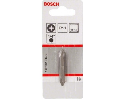 Бита для заворачивания BOSCH Extra Hard двусторонняя 45 мм PH1/PH1 [2607001739]