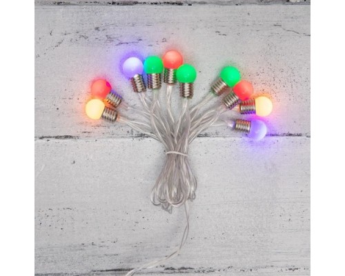 Гирлянда светодиодная NEON-NIGHT Мини-лампочки 10 LED мультиколор 1,5 м прозрачный ПВХ [303-074]