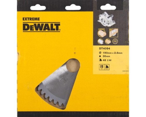 Пильный диск по дереву DeWALT 190х48тх30 мм EXTREME WORKSHOP DT4094-QZ [DT4094-QZ]