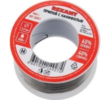 Припой REXANT ПР3201 с канифолью, 100г, 0,5мм, (олово 60%, свинец 40%) 09-3201