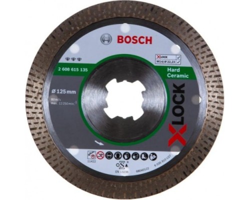 Алмазный диск для резки гранита BOSCH 125x22,23x1,8x10 мм X-LOCK Best for Hard Ceramic [2608615135]