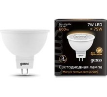 Лампа светодиодная GAUSS MR16 led elementary gu5.3 7w 2700k [16517]